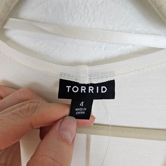 Torrid Cardigan Duster Cardigan Sweater Open Front Cardigan Women 4X Ivory - Picture 6 of 8